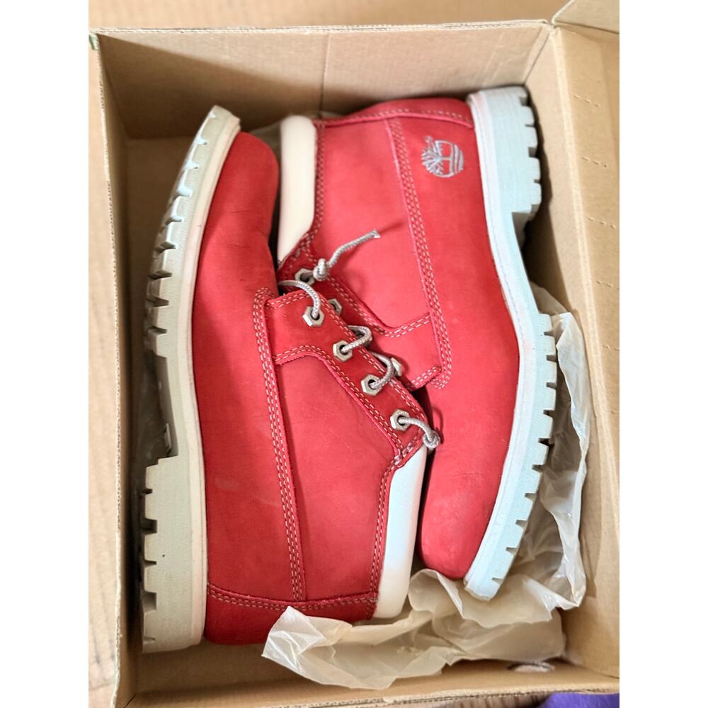 TIMBERLAND NELLIES DOUBLE RED NUBUCK WOMENS SIZE 8